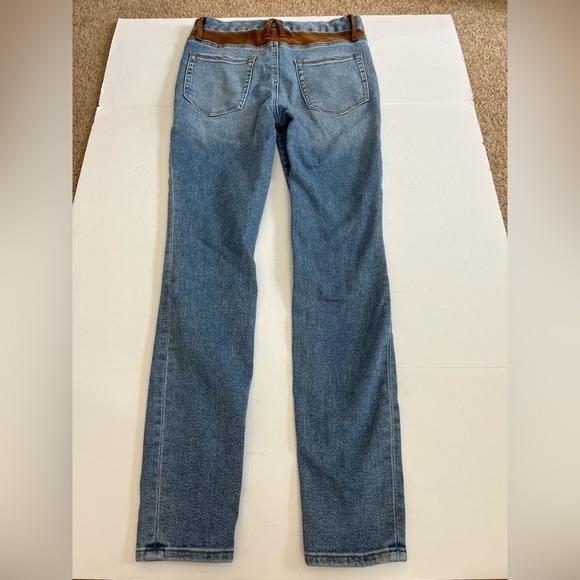 Good American Icon Mixed Media Denim and Faux Suede Jeans Size 2 / 26 - Picture 4 of 10